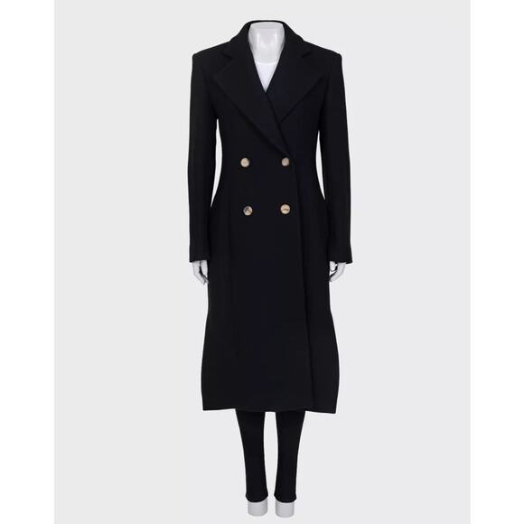 Khaite Black Wool Tailored Coat - Size US 4 / S - Picture 1 of 4